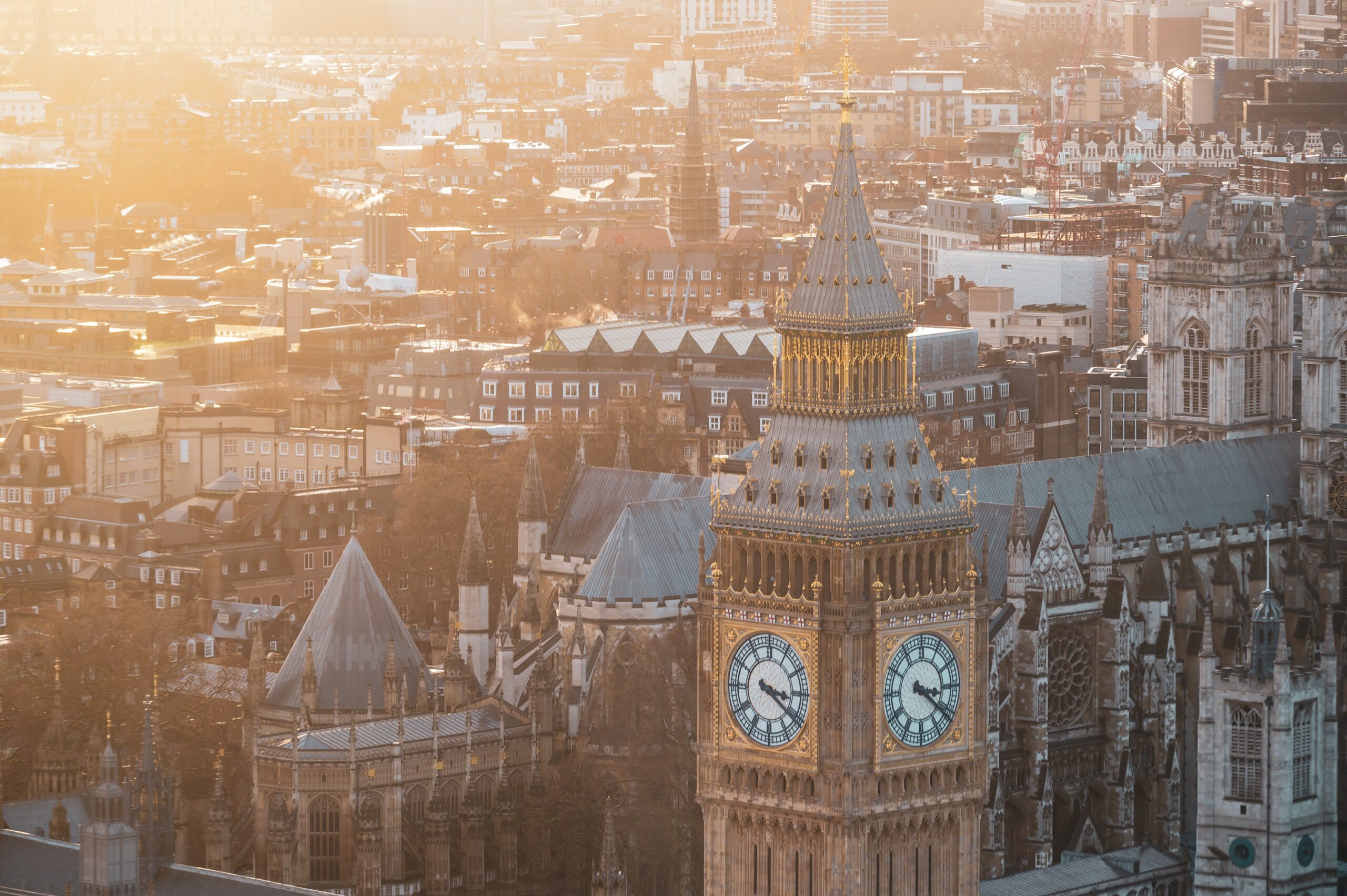 rooftop scene of london and Big Ben